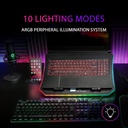 Mars Gaming MNBC6, Base de Refroidissement + Support XL 19'' ARGB, 3 Ventilateurs