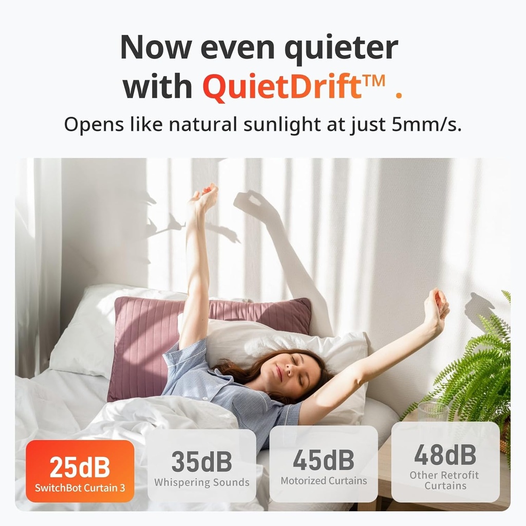 SwitchBot moteur électrique  de Rideau Intelligent - Télécommande Bluetooth (Curtain 3,Rod)