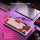 Clavier Mécanique Gamer RK ROYAL KLUDGE M87 sans Fil , avec  Deux Boutons (AZERTY)