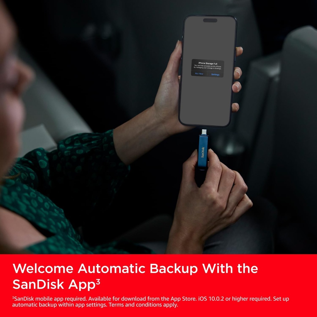 SanDisk 256Go Phone Drive, Clé USB,  (2-en-1)  Lightning et USB Type-C 