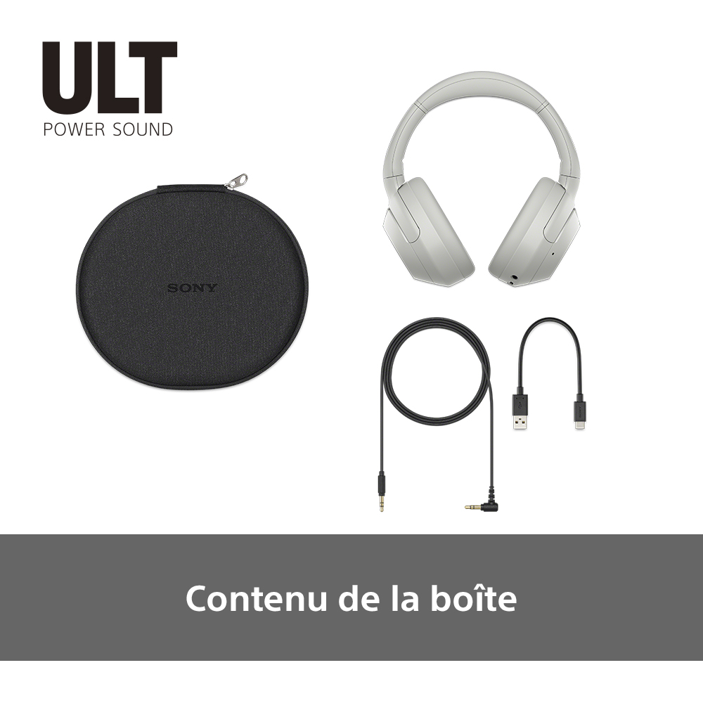 Sony ULT WEAR- Casque sans fil Bluetooth avec  réduction de bruit, qualité d'appel claire, jusqu'à 30 heures d'autonomie