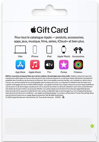 Carte App Store & iTunes 50€( Carte physique) 