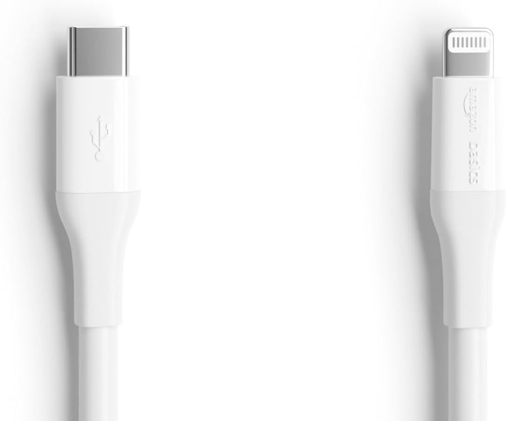 Amazon Basics Câble USB-2.0 type C vers Lightning  3 m, blanc
