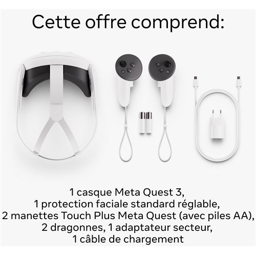 Meta Quest 3 512 Go, Le plus puissant des Quest -Batman: Arkham Shadow et 3 mois d’essai de Meta Quest+ inclus