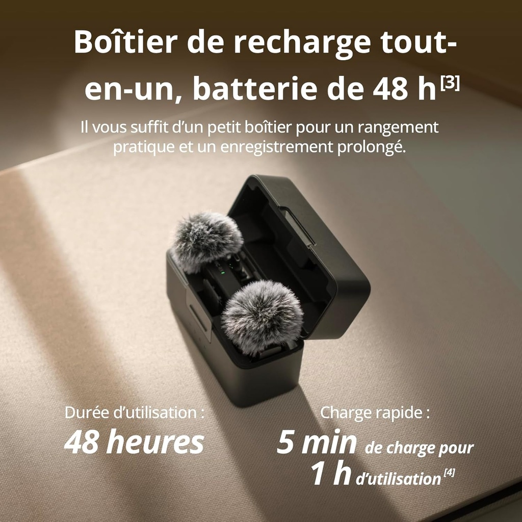 DJI Mic Mini (2 TX+1RX+Boîtier de Recharge),Ultra- léger