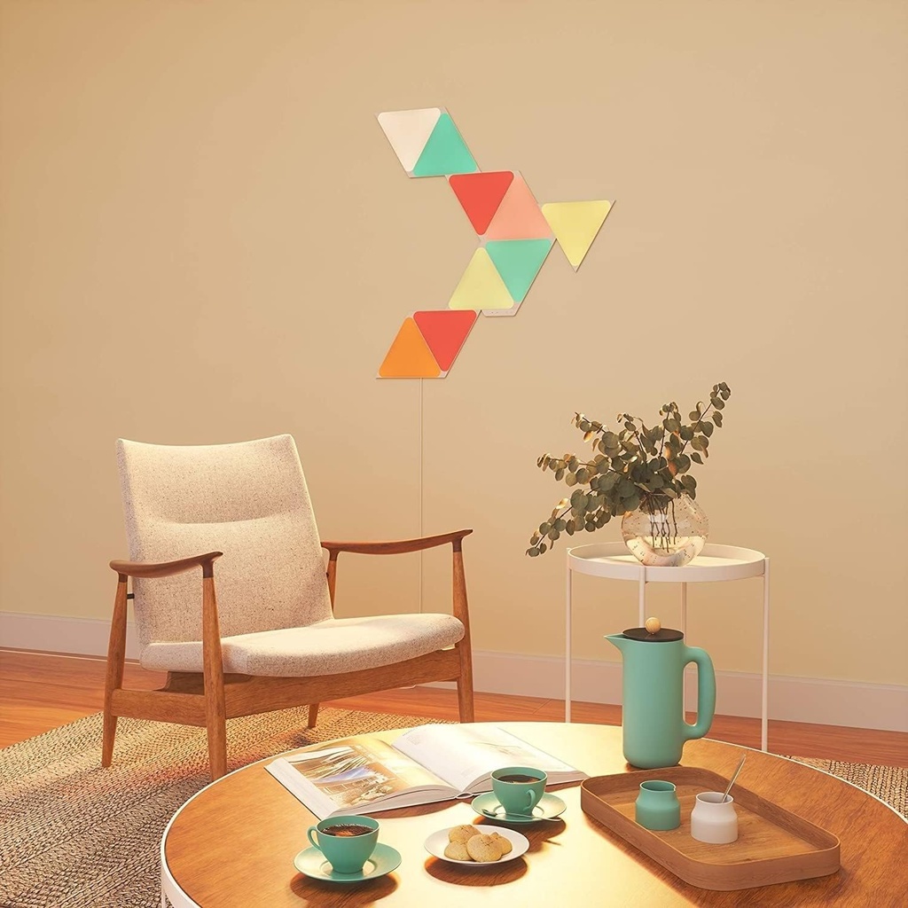 Nanoleaf Shapes Triangle Kit de Démarrage,Modulaires RGBW Wi-Fi, Compatible Alexa