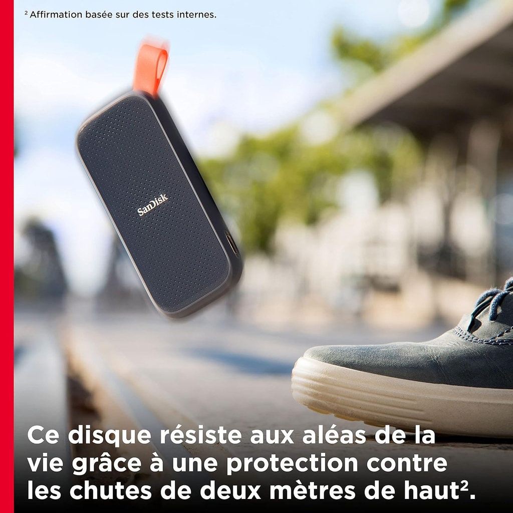 SanDisk Disque Portable SSD externe -  USB 3.2 Gén. 2, jusqu'à 520 Mo/s