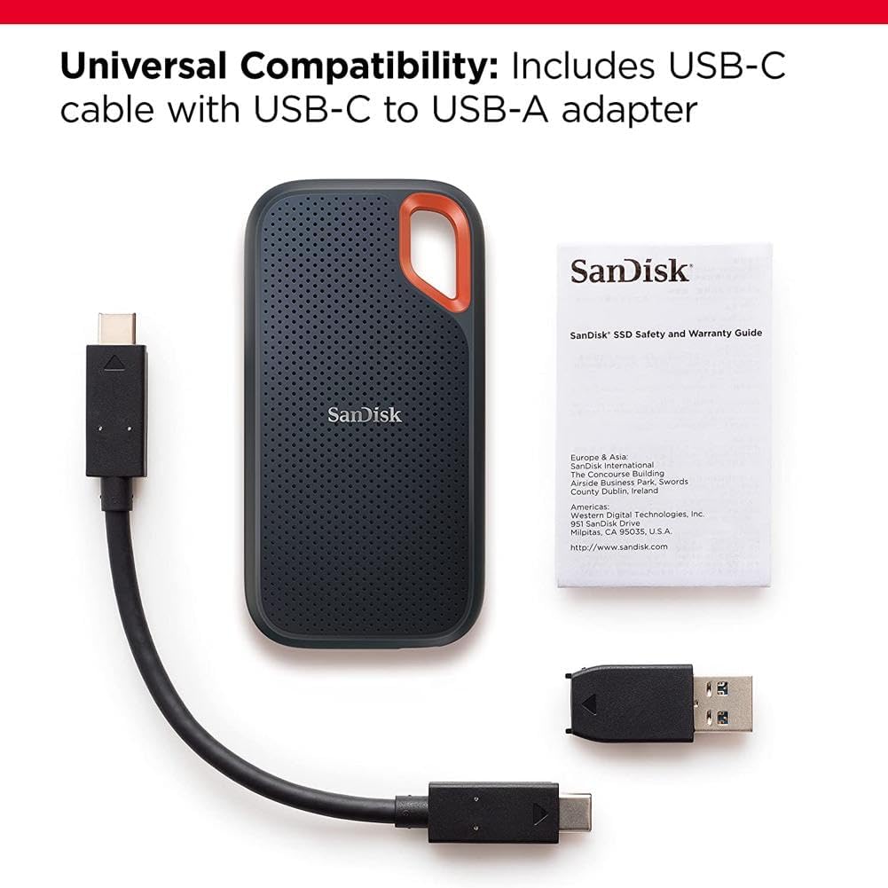 SanDisk 1 To Extreme Disque SSD portable, USB-C USB 3.2 Gén. 2 