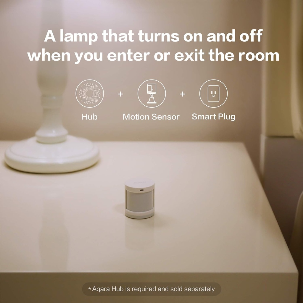 Aqara Détecteur de Mouvement, NÉCESSITE AQARA HUB, Connexion Zigbee, pour Système d'Alarme et Domotique Intelligente
