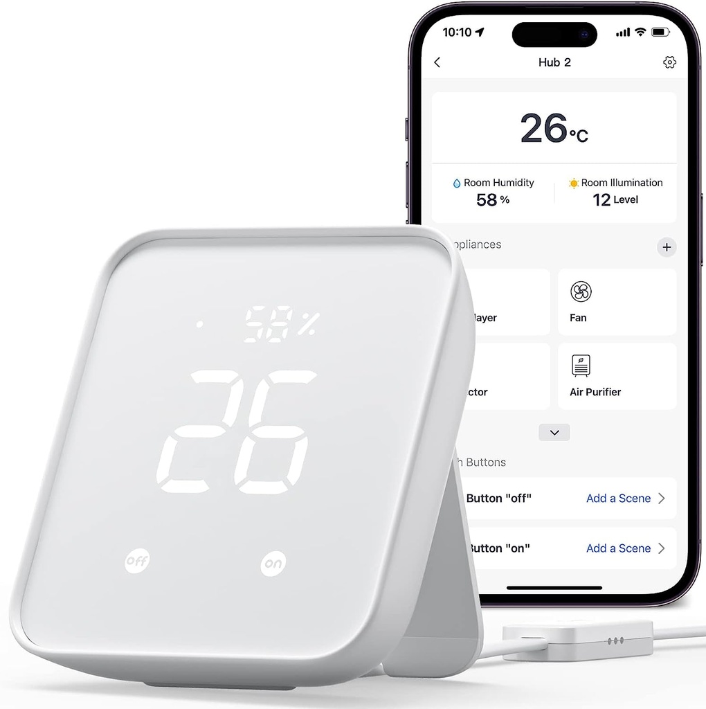 SwitchBot Hub 2 wifi ,télécommande Intelligente, Compatible Alexa avec Google Assistant