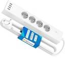 Multiprise Connectée Meross 16A HomeKit 4 Prises et 4  USB