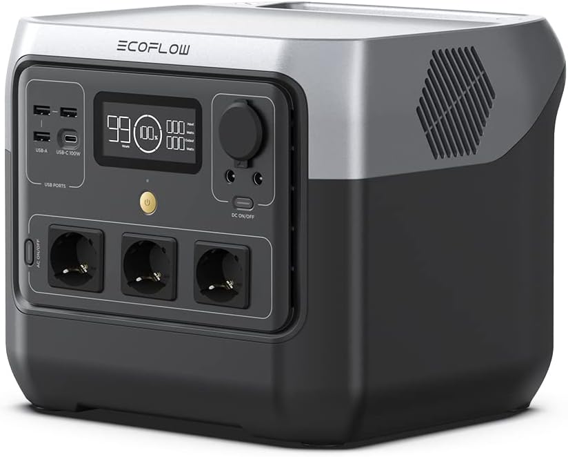 Station électrique portable EF ECOFLOW RIVER 2 Pro, batterie LiFeP04, 768 Wh, charge rapide en 70 min, 3 prises CA de 800 W(10 ports)
