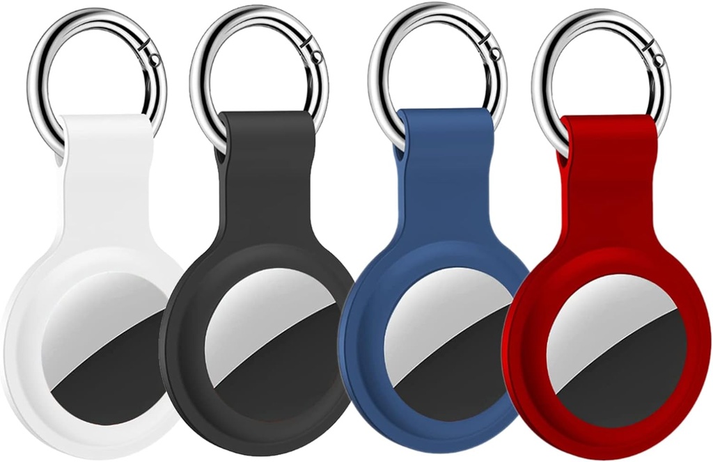 Airtags,Support de Protection en Silicone AirTags avec Porte-clés (Banc / Bleu / Noir / Gris)