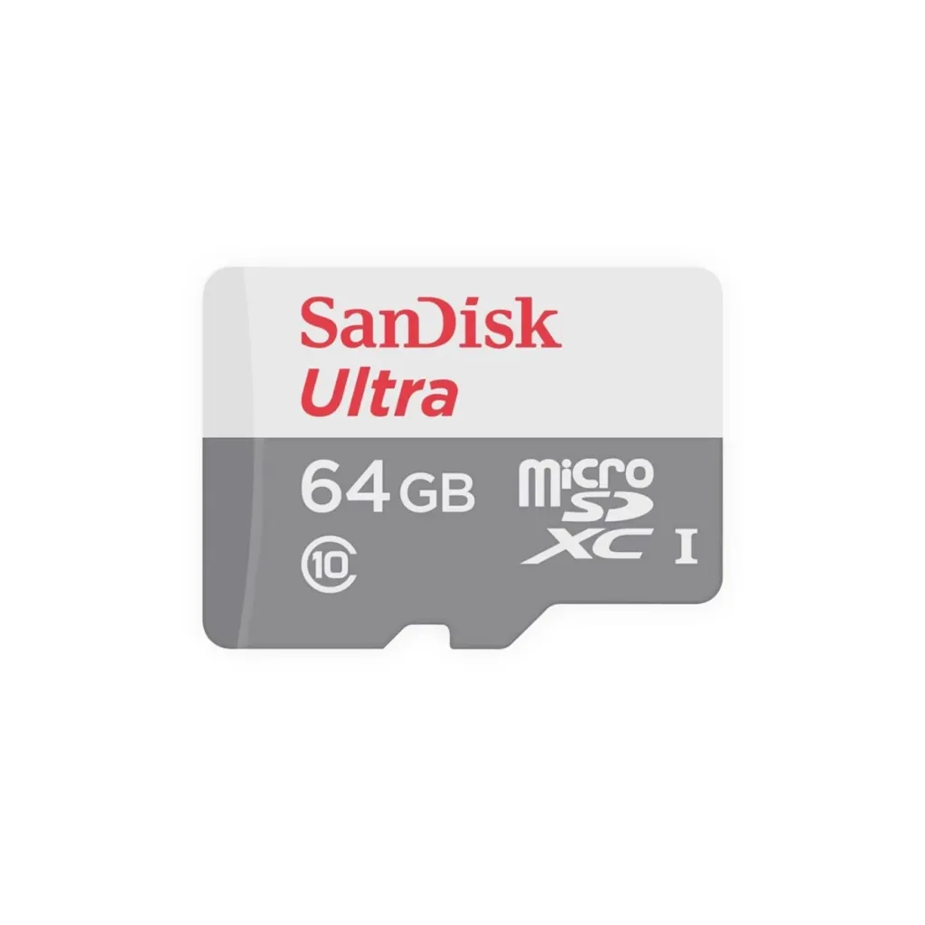 SANDISK - Carte mémoire 64 Go Ultra microSDXC UHS-I Carte + Adaptateur SD, avec jusqu'à 100 Mo/s, Classe 10, U1, homologuée A1