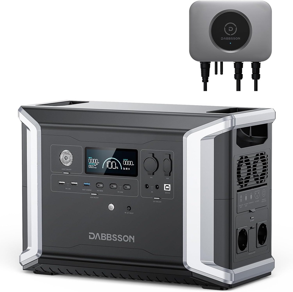 Station électrique portable Dabbsson 2330Wh LiFePO4 Générateur de puissance max 8330Wh