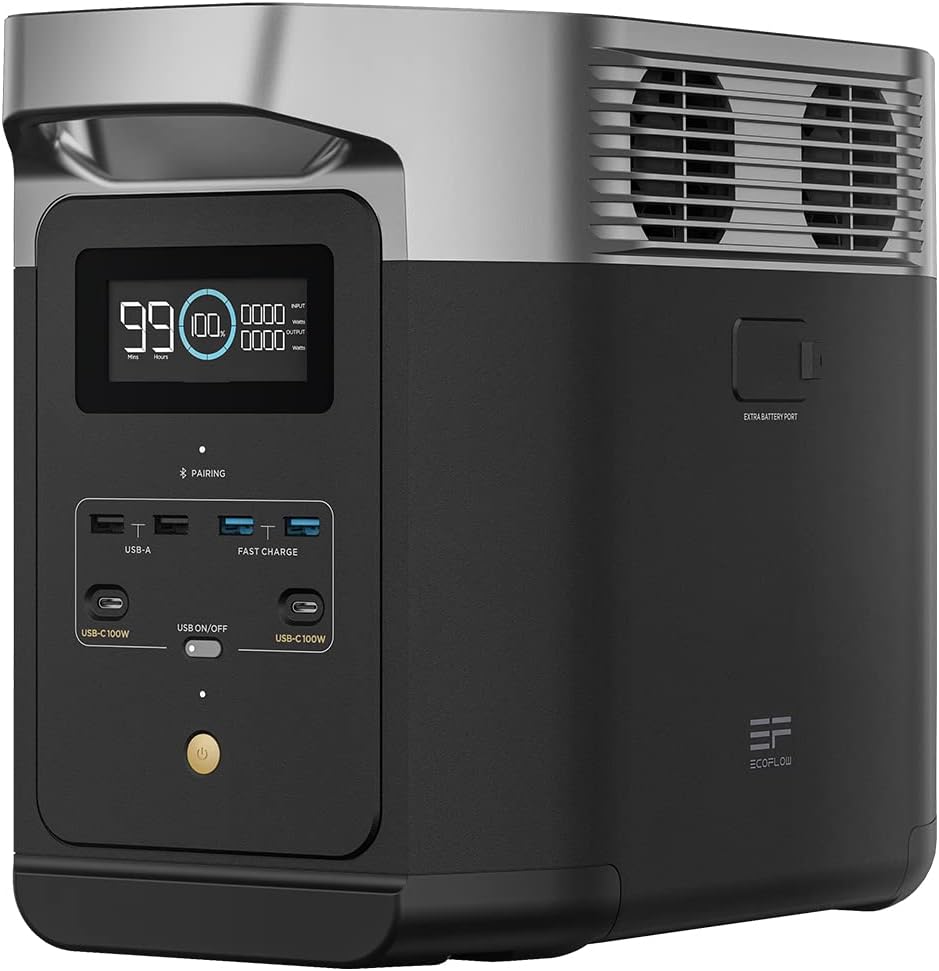 Station électrique portable Delta 2 ECOFLOW, 1024Wh batterie LFP, charge rapide 13 ports