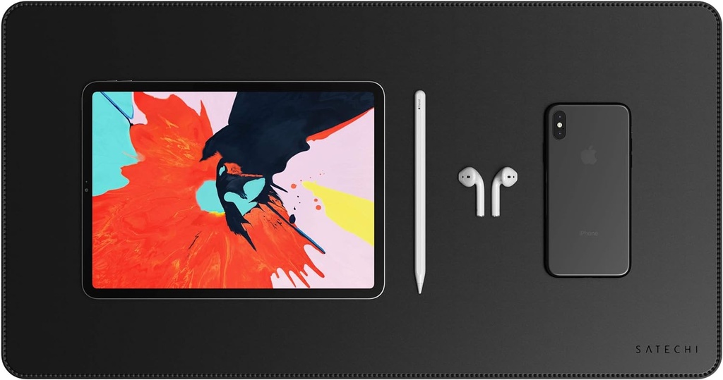 SATECHI Eco-Leather Deskmate Sous-Main Et Protecteur De Bureau  (Noir)