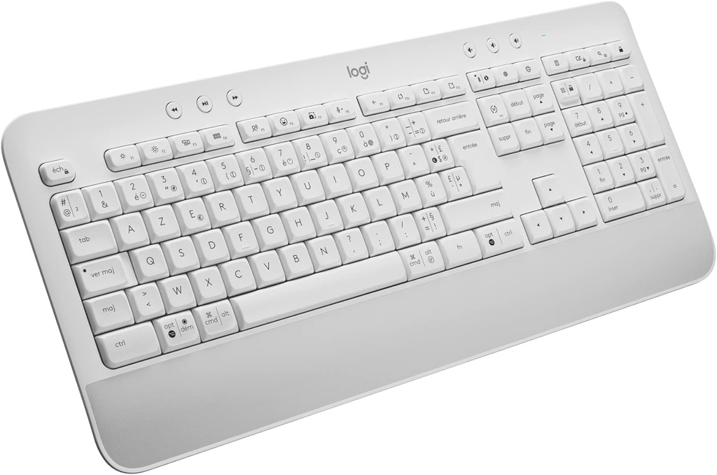 Logitech Signature K650, Clavier sans fil Ergonomique Entier avec Repose-Poignets (Blanc)