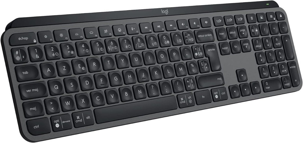 Logitech MX Keys S Clavier sans Fil Bluetooth Rechargeable USB C ,Rétro-éclairage(Gris foncé)
