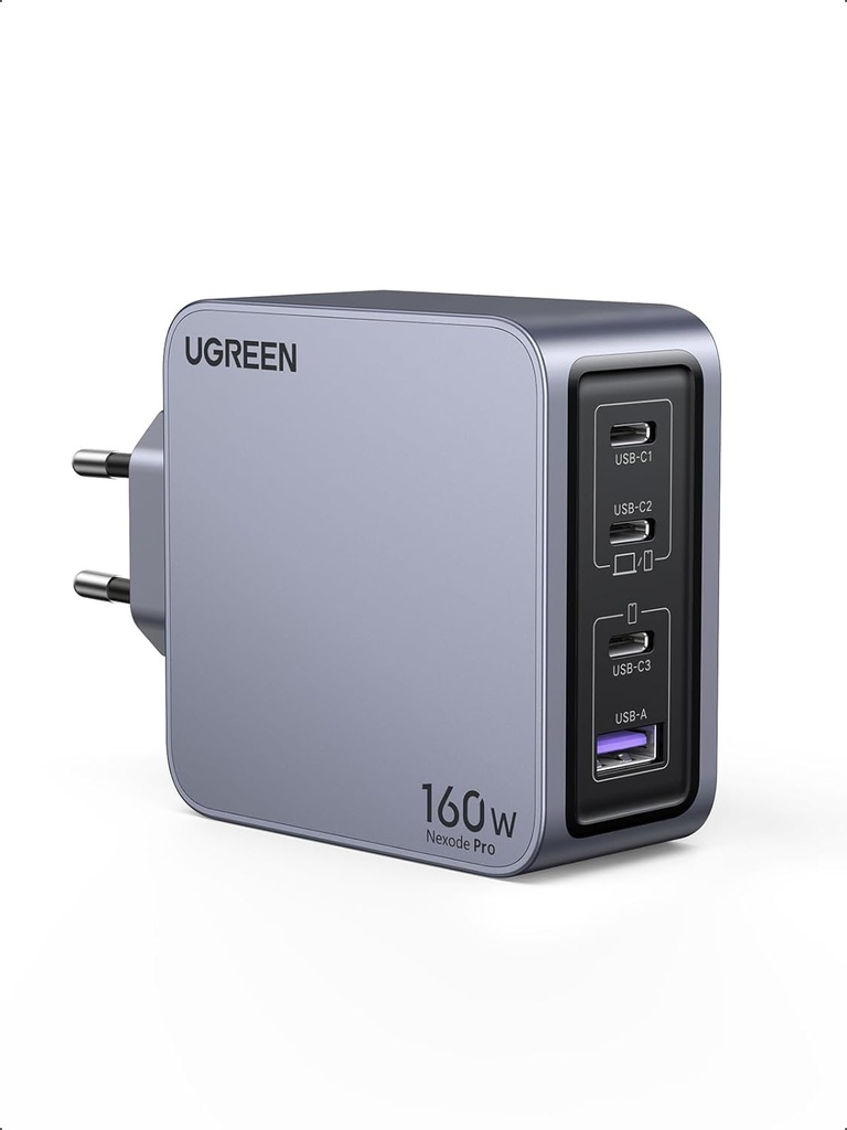 UGREEN Nexode Pro Chargeur 160W USB C,  4-Port (3 Ports USB-C ; 1 port USB-A)