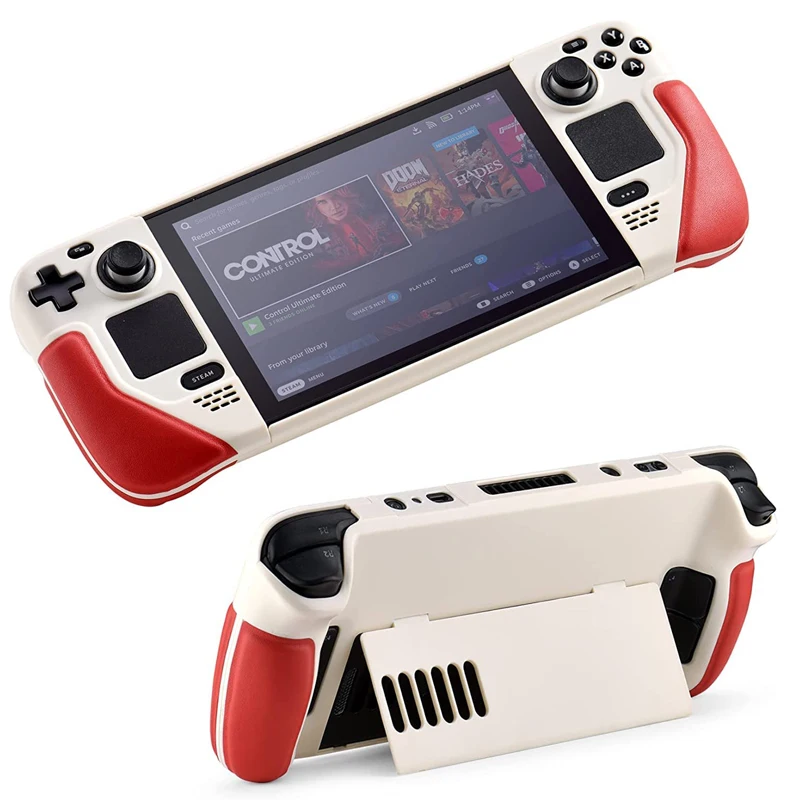 Coque intégrale avec poignée pour Steam Deck (Blanc)