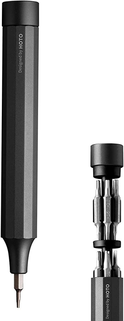 HOTO 24 en 1 Tournevis Précision, 24 Embouts Magnétique en Acier S2 (Noir)