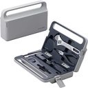 HOTO Boîte à Outils, Ensemble d'Outils Essentiels pour la Maison Marteau, Pinces, Tournevis, Clé à molette et Mètre à Ruban, pour Réparations Domestiques 