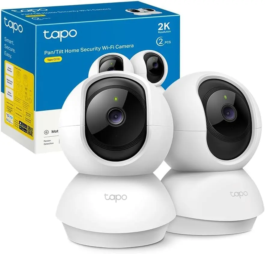 Tapo Caméra Surveillance WiFi intérieure 2K (3MP) C210 (2 Packs)