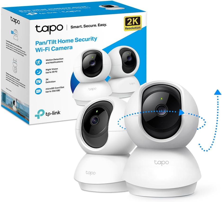 Tapo Caméra Surveillance WiFi intérieure 2K (3MP) C210 (2 Packs)
