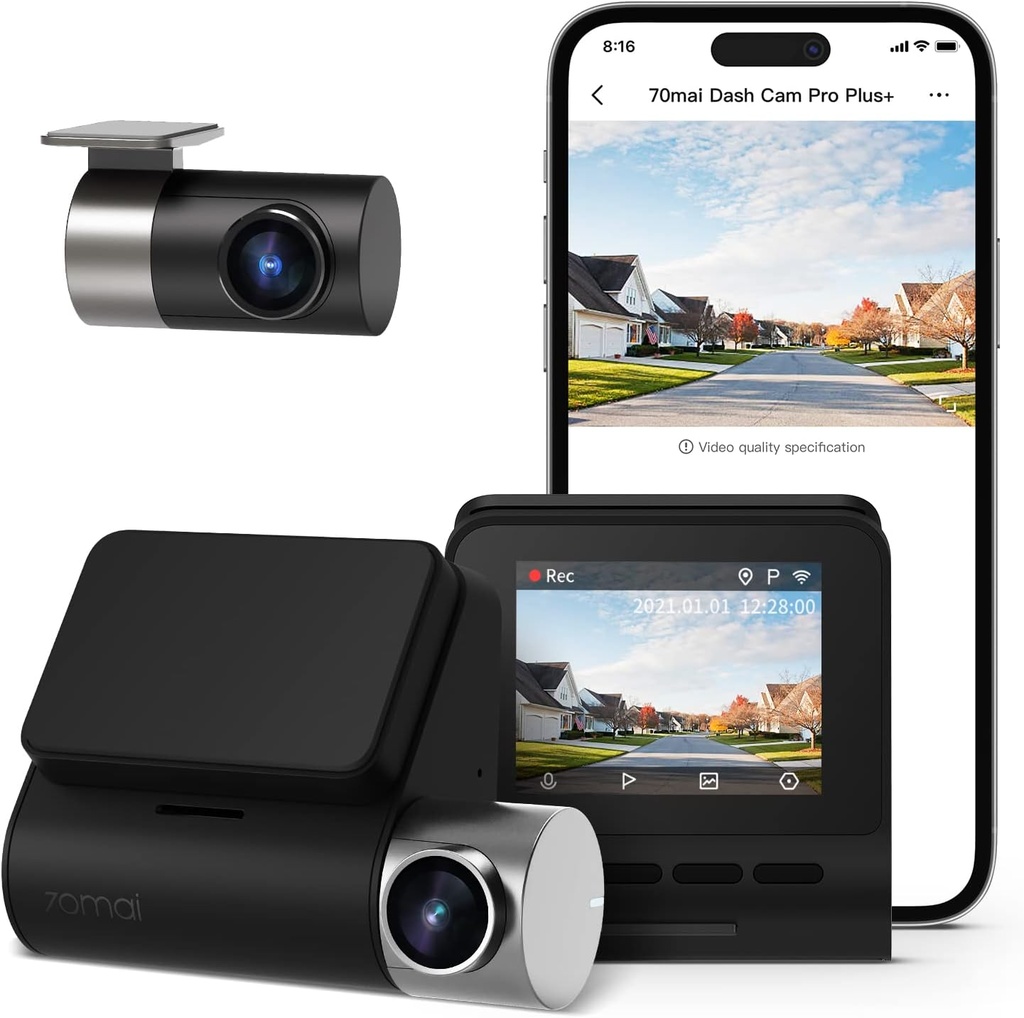 Caméra 70mai  embarquée Pro Plus+ A500S, Full HD 2.7K 