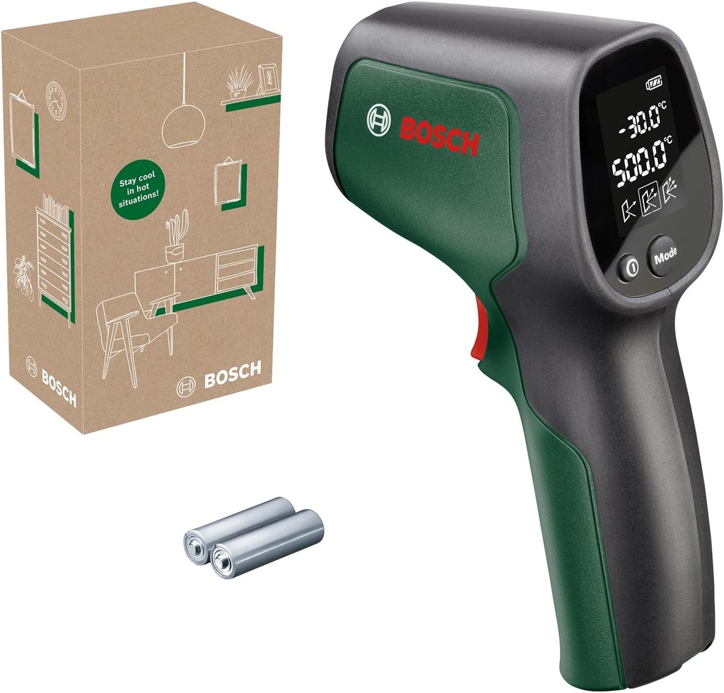 Thermomètre infrarouge UniversalTemp de Bosch (de -30 °C à +500 °C, mesure facile,