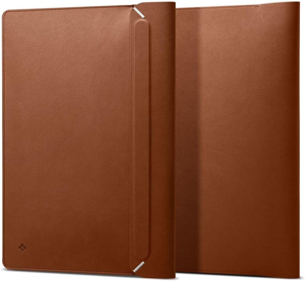 Spigen Valentinus, housse en cuir 15 à 16 pouces (Marron)