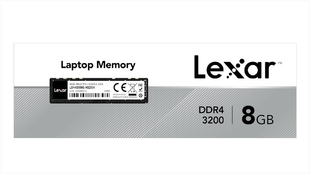 Lexar SODIMM RAM DDR4 8Go, 3200 MHz, Mémoire pour PC Ordinateur Portable