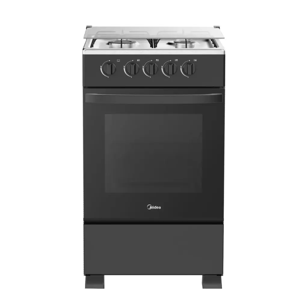 [SP5055T082-B] Midea SP5055T082-B, gazinière 4 feux avec four 50 × 55 cm (Noir)
