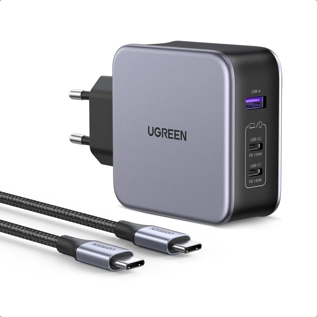 [90549] UGREEN Nexode Chargeur GaN 140 W PD 3.1, 3 ports, câble 240 W