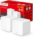 MERCUSYS TP-Link Halo H1500X(2-pack)  WiFi 6 Mesh AX1500Mbps , Couverture Jusqu'à 350 m²