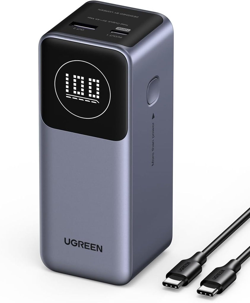 [PB724 35526B] UGREEN Nexode Batterie Externe 12000mAh 100W PowerBank Charge Rapide de 2 Ports PD