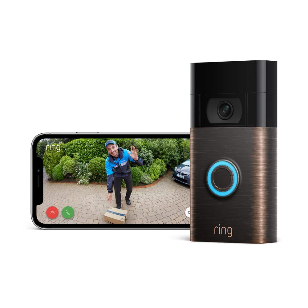 Ring sonnette vidéo sans fil (Video Doorbell 2 gén.) Sonnette extérieure avec caméra, vidéo HD 1080p