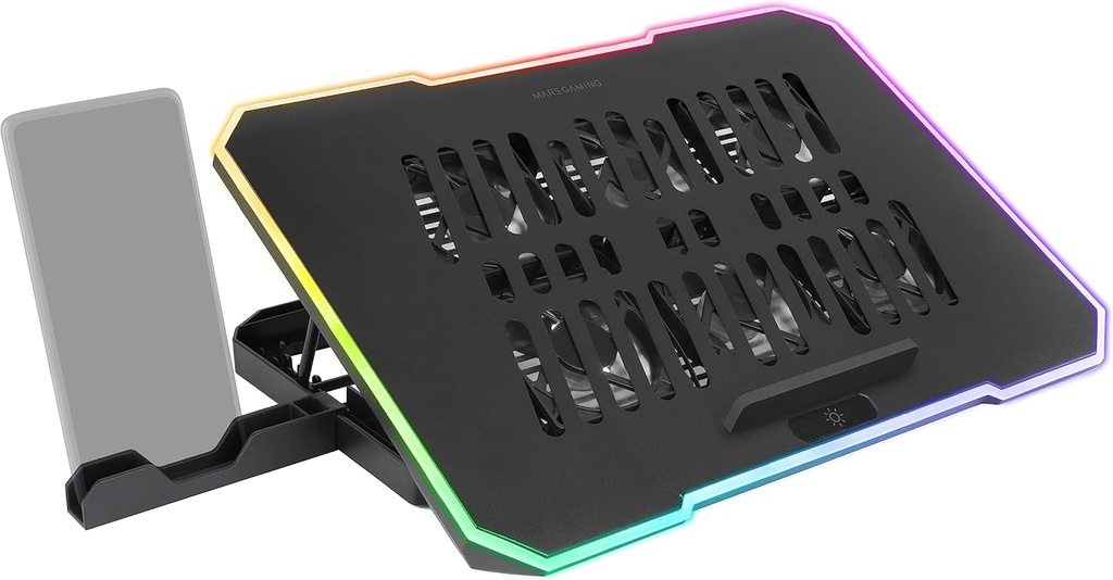 [MNBC7] Mars Gaming MNBC7, Base de Refroidissement et support 16", RGB 10 Modes, 6 Ventilateurs contrôlables