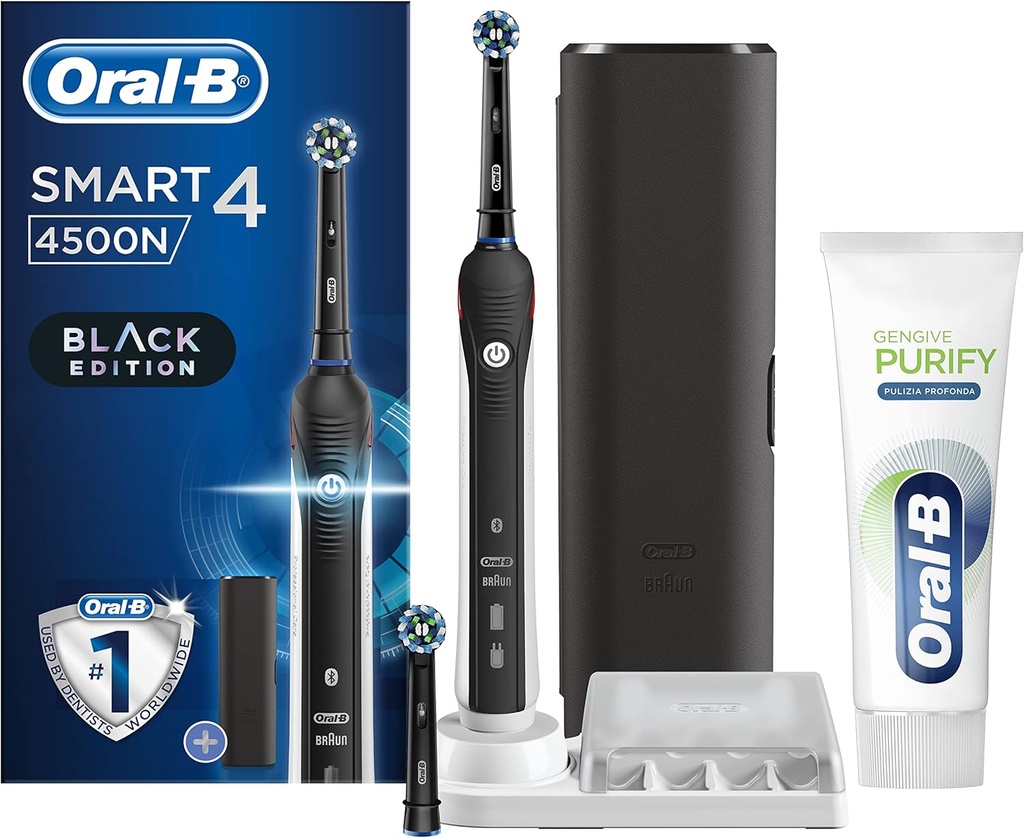 Oral-B 4500, brosse à dents électrique, 3 modes, 2 têtes et étui de voyage