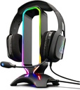 The G-Lab K-Stand Radon Support pour Casque/Micro-Casque Gaming - Rétro-éclairage RGB, Hub USB 2 x 2.0, Base antidérapante