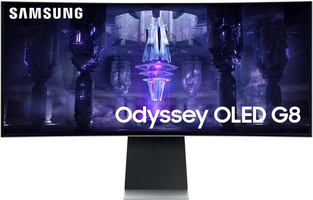 Samsung Odyssey G8 34 pouces OLED-175Hz -0.03ms-Dalle OLED Incurvée 1800R-3440 x 1440 pixels- AMD FreeSync Premium Pro- Inclinable -Ajustable en hauteur -HDMI 2.1-DisplayPort 1.4-Haut-parleur