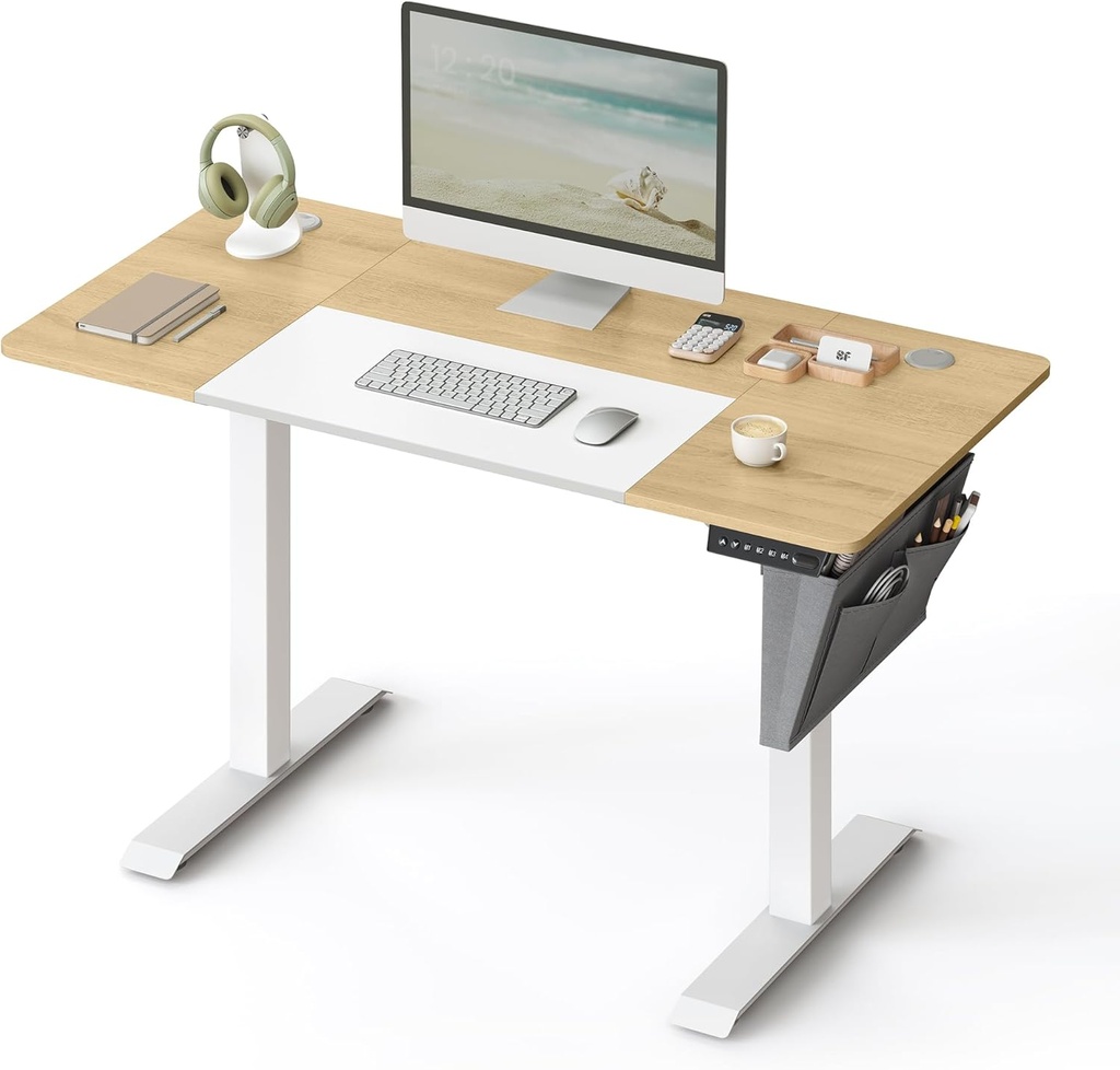 [LSD015N01] SONGMICS Bureau Électrique Assis -Debout, Bureau Réglable en Hauteur, 60P x 120L x (72-120)H cm, 4 Hauteurs Mémorisables