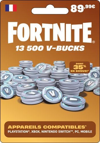 Carte Fortnite 13 500 V-Bucks (Physique)