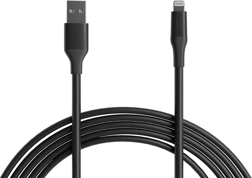 Amazon Basics, câble USB-A vers Lightning, 3 m (Noir)