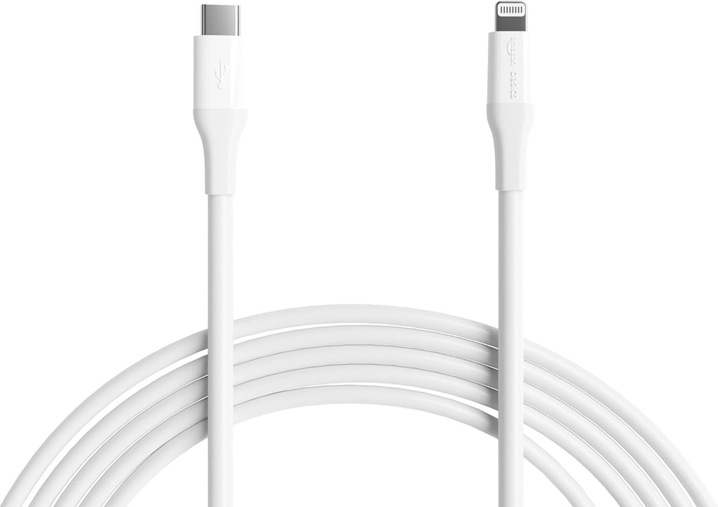 Amazon Basics, câble USB-C vers Lightning, 3 m (Blanc)