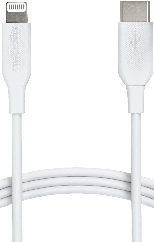 Amazon Basics Câble USB-2.0 type C vers Lightning  1.8 m, blanc