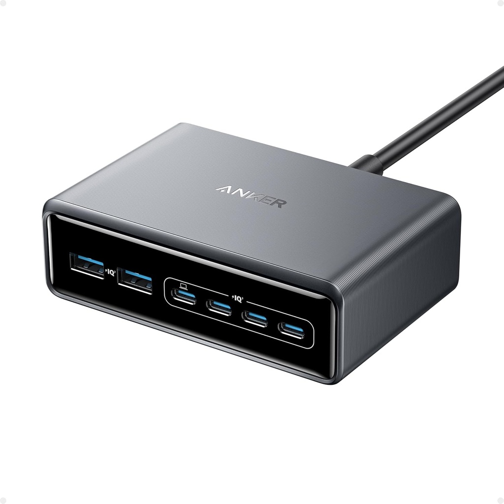 Chargeur USB C Anker Prime GaN 200W, Station de Recharge 6 Ports 