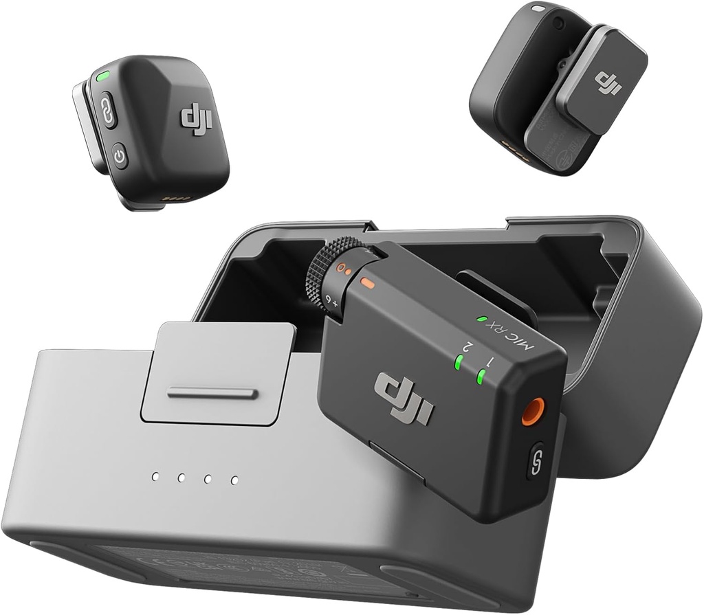 DJI Mic Mini, kit 2 émetteurs + 1 récepteur + boîtier de charge