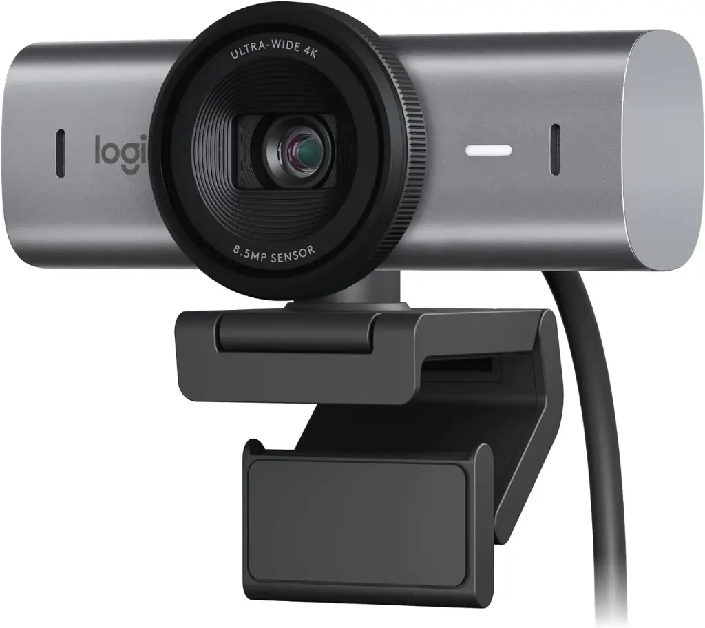Logitech MX Brio Webcam de Collaboration et Streaming 4K Ultra HD, 1080p à 60 IPS, 2 micros avec réduction de Bruit (Gris foncé)